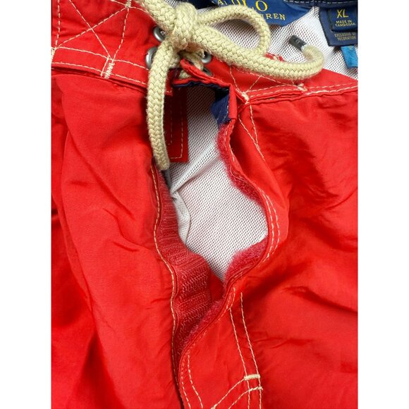 POLO RALPH LAUREN Swim Trunks Size XL Mens Lined Cargo Pocket Navy Pony Red - Picture 6 of 10